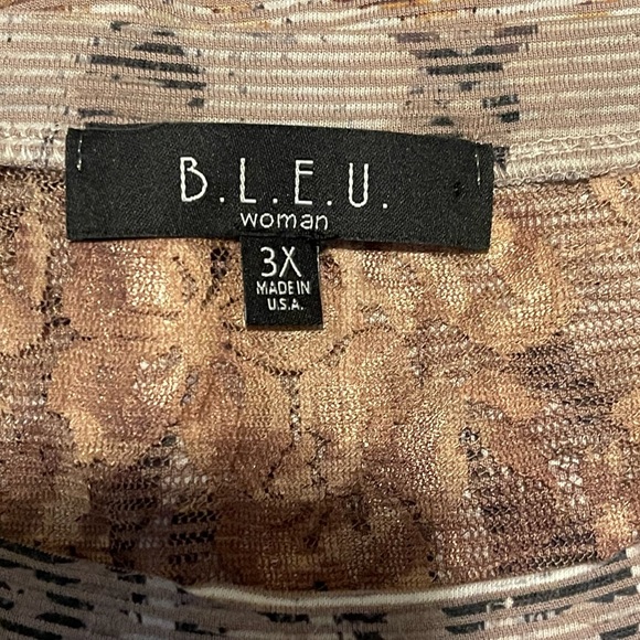 SOLD - B.L.E.U. Brown Metallic Short Sleeve - Picture 5 of 6